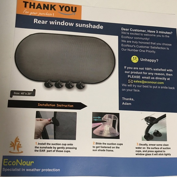EcoNour Other Al Shield Evonour Car Sunshade Sun Block Rear Window